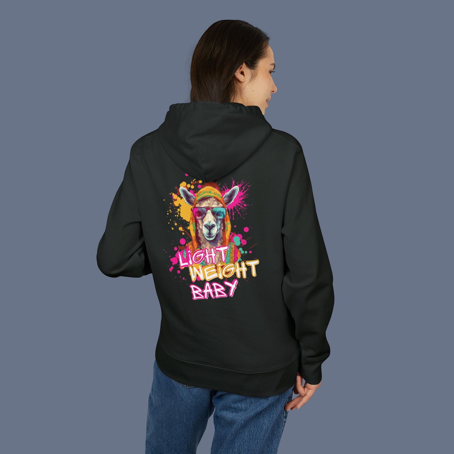 Lightweight Baby Llama Unisex Hoodie - Fun and Colorful Design