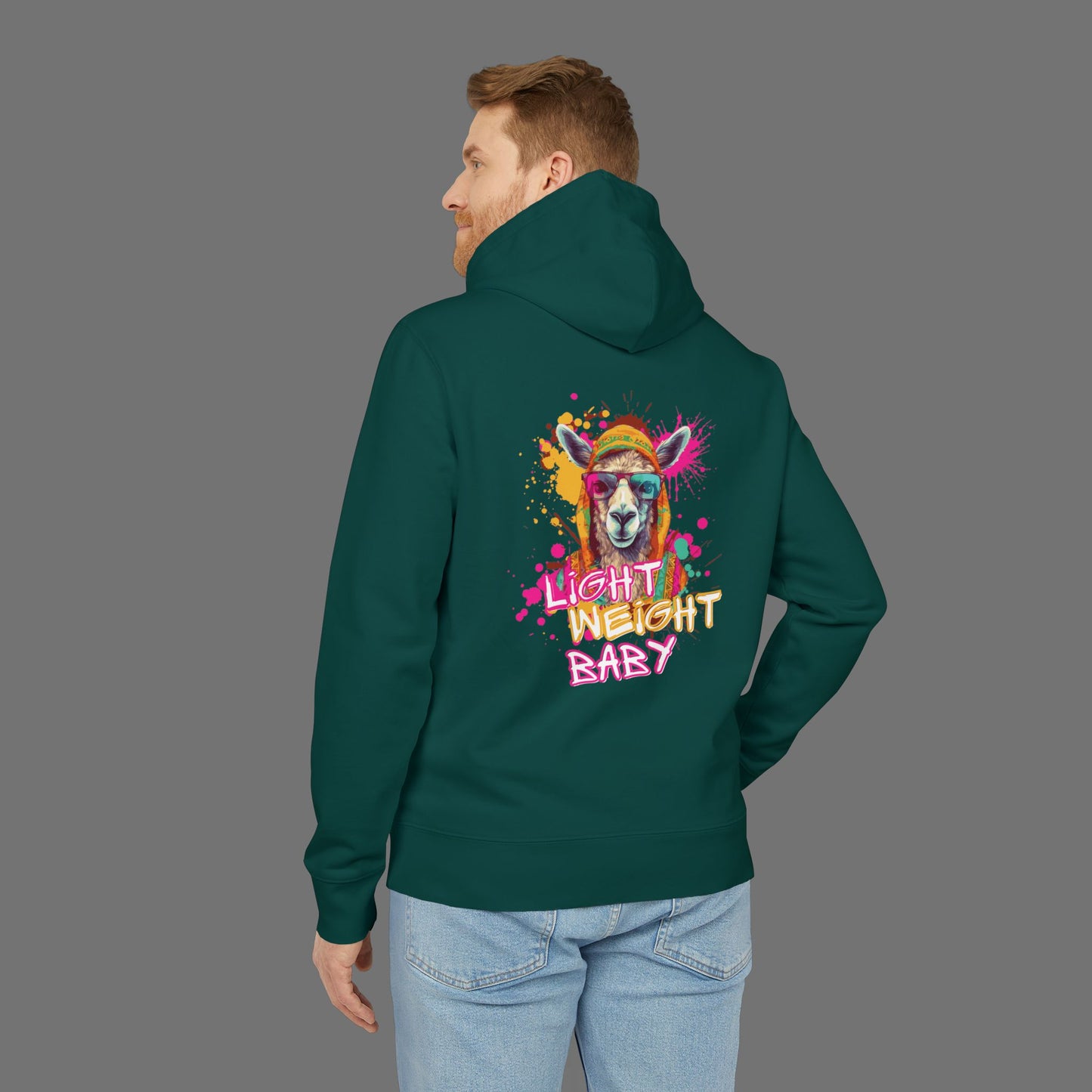 Lightweight Baby Llama Unisex Hoodie - Fun and Colorful Design