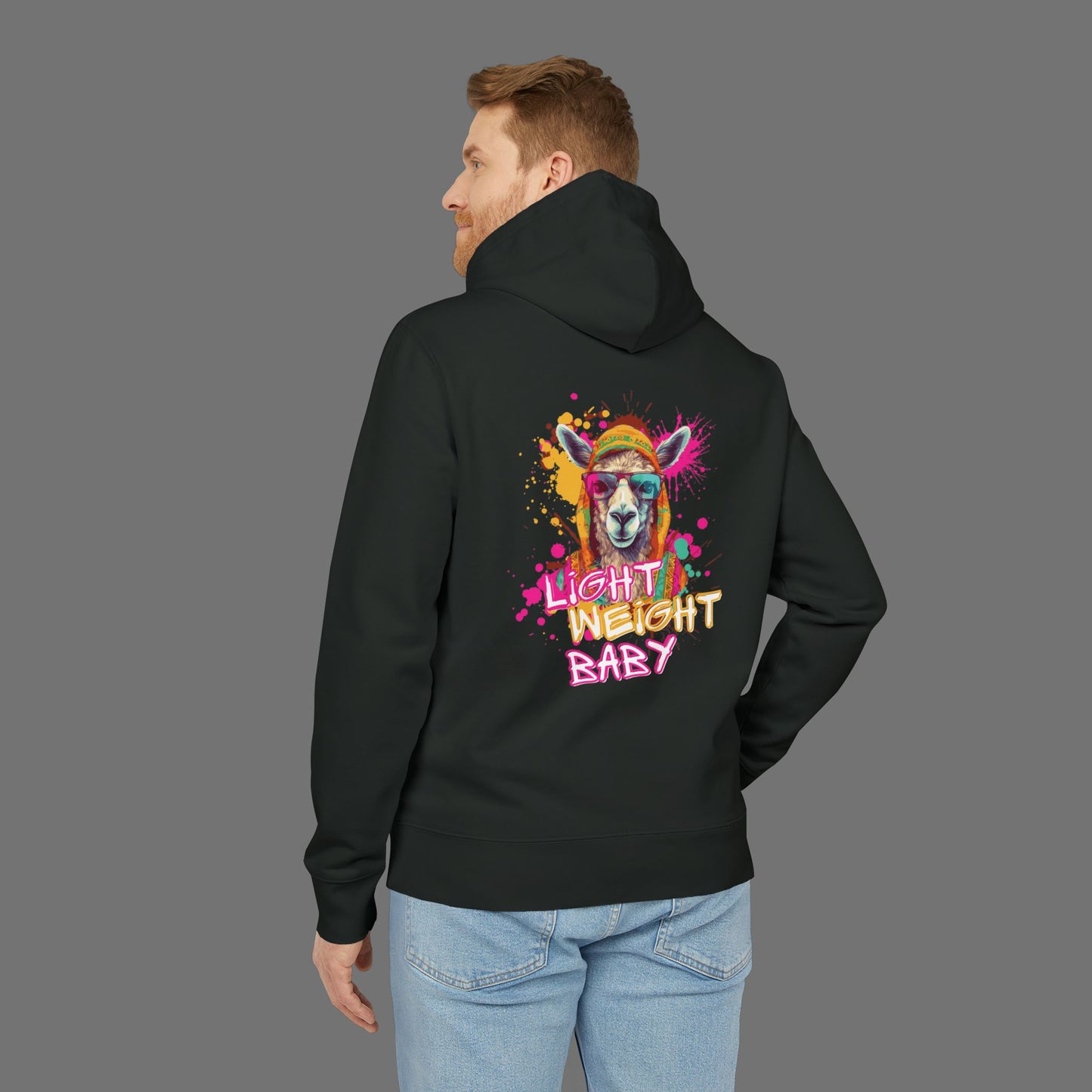 Lightweight Baby Llama Unisex Hoodie - Fun and Colorful Design