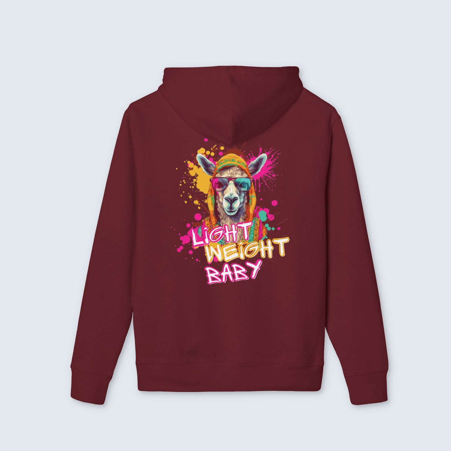 Lightweight Baby Llama Unisex Hoodie - Fun and Colorful Design