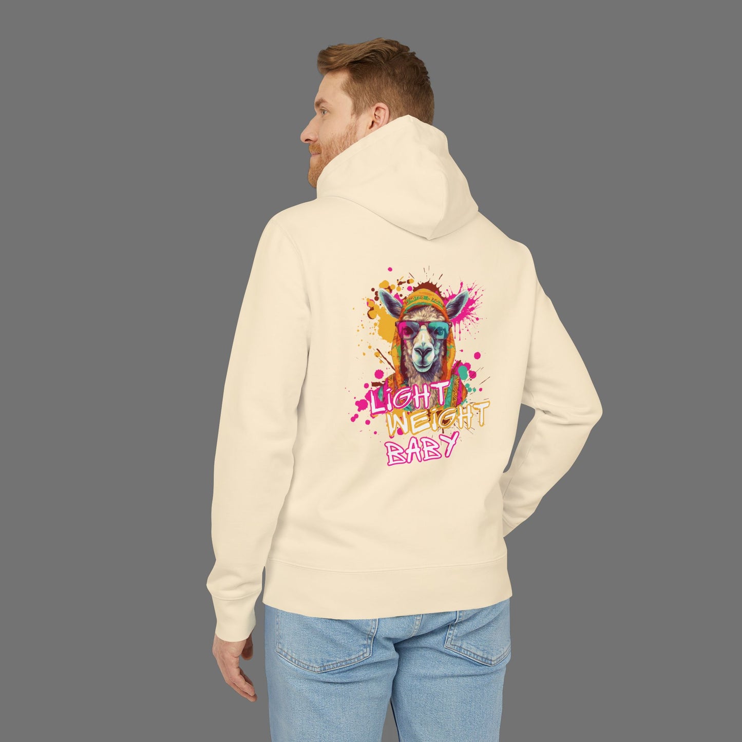 Lightweight Baby Llama Unisex Hoodie - Fun and Colorful Design