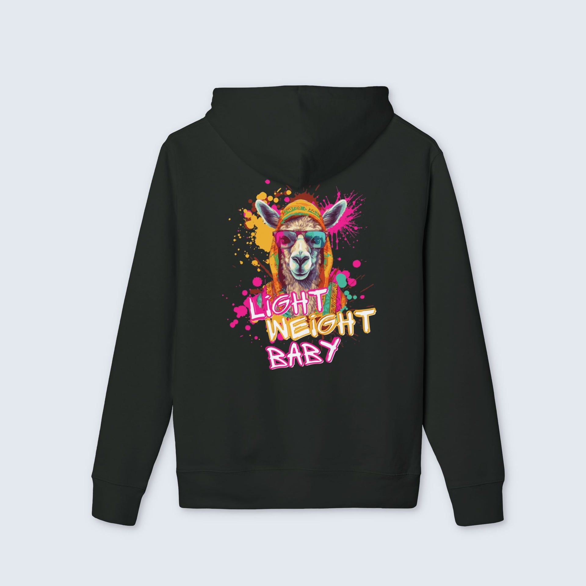 Lightweight Baby Llama Unisex Hoodie - Fun and Colorful Design