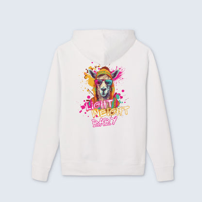 Lightweight Baby Llama Unisex Hoodie - Fun and Colorful Design